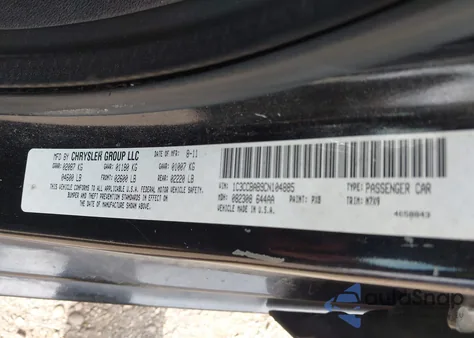 2012 Chrysler 200 Lx z USA, uszkodzony, nr VIN 1C3CCBAB9CN104885